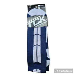 TCK Twin City Adult Crew Baseline Socks Navy/ light blue #BBPC3 XL NWT